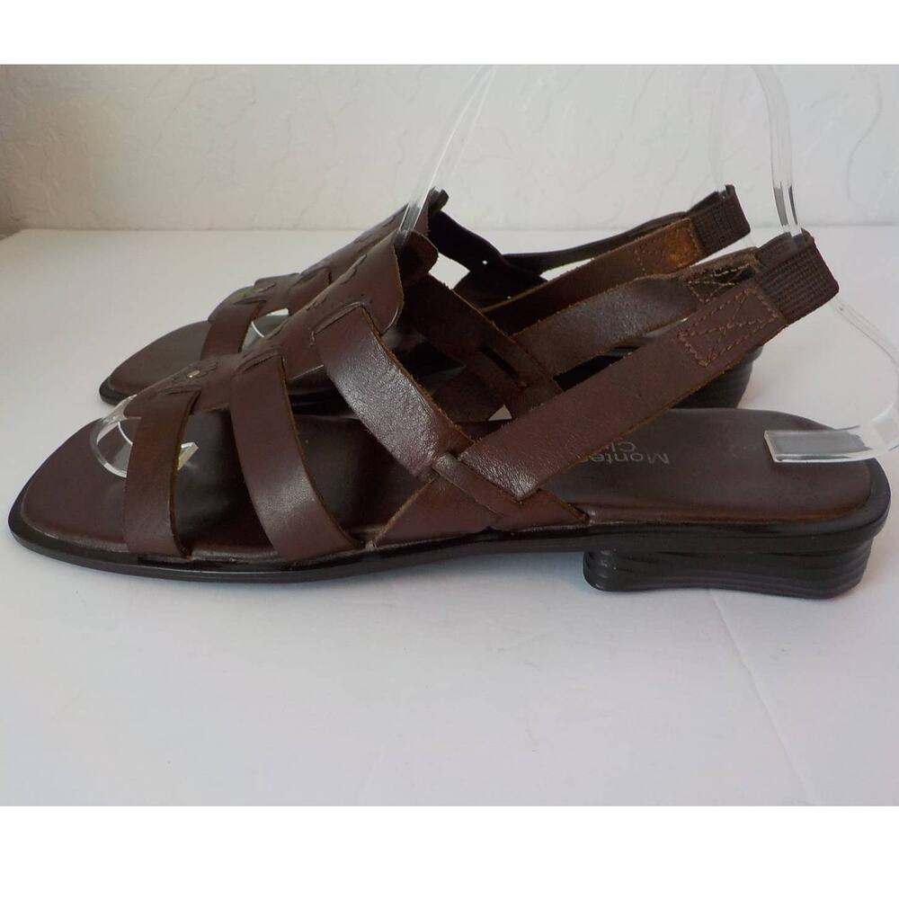 Y2K Retro Montego Bay Club Brown Leather Strappy Sandals Slingback Women 8.5 M - Picture 6 of 15